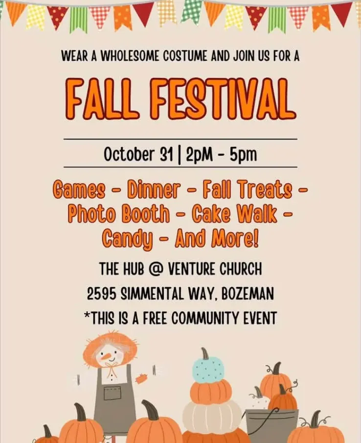 Flyer for Fall Festival at Venture Church · Bozeman
